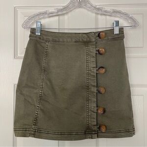 Free People Olive Mini Skirt